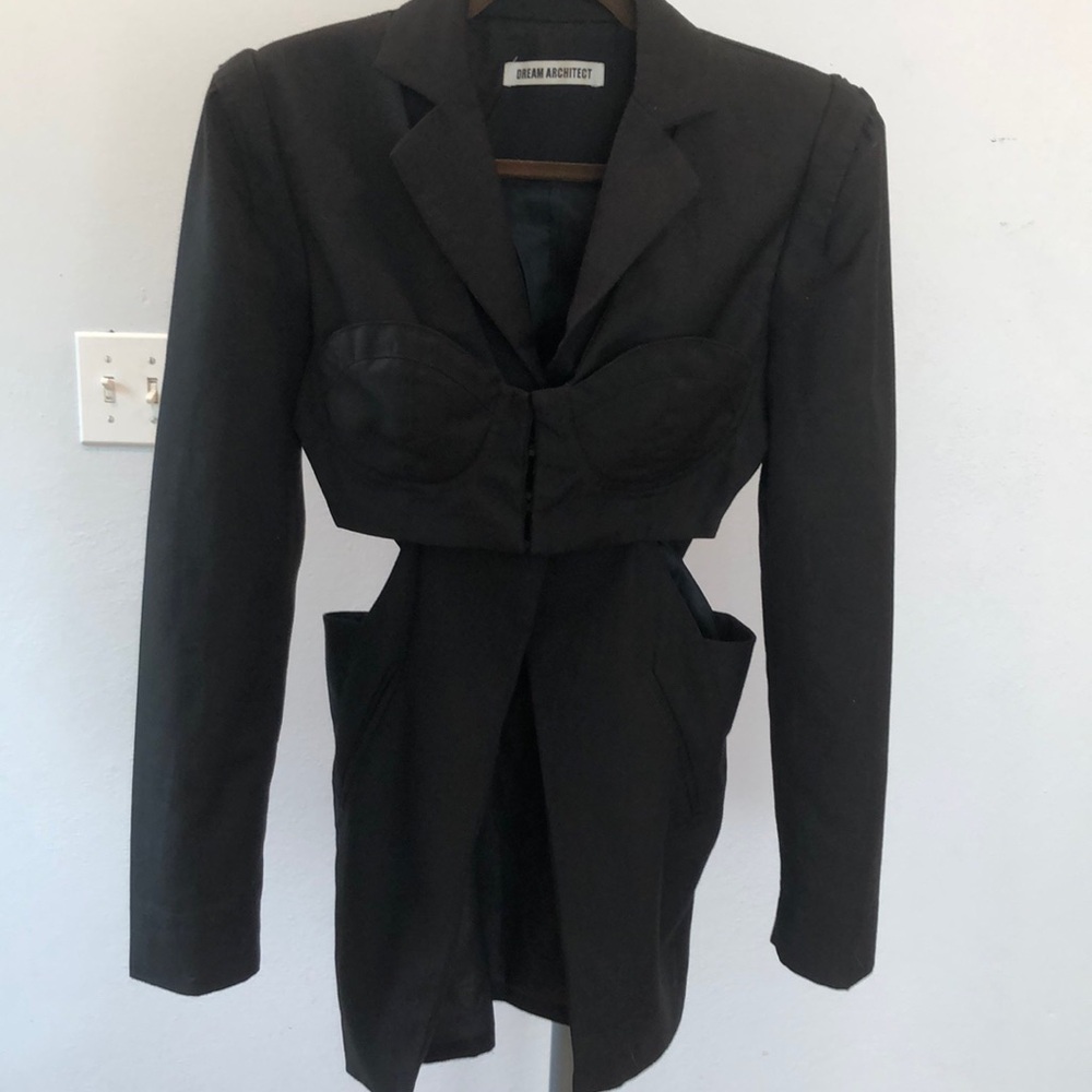 Cut out corset blazer